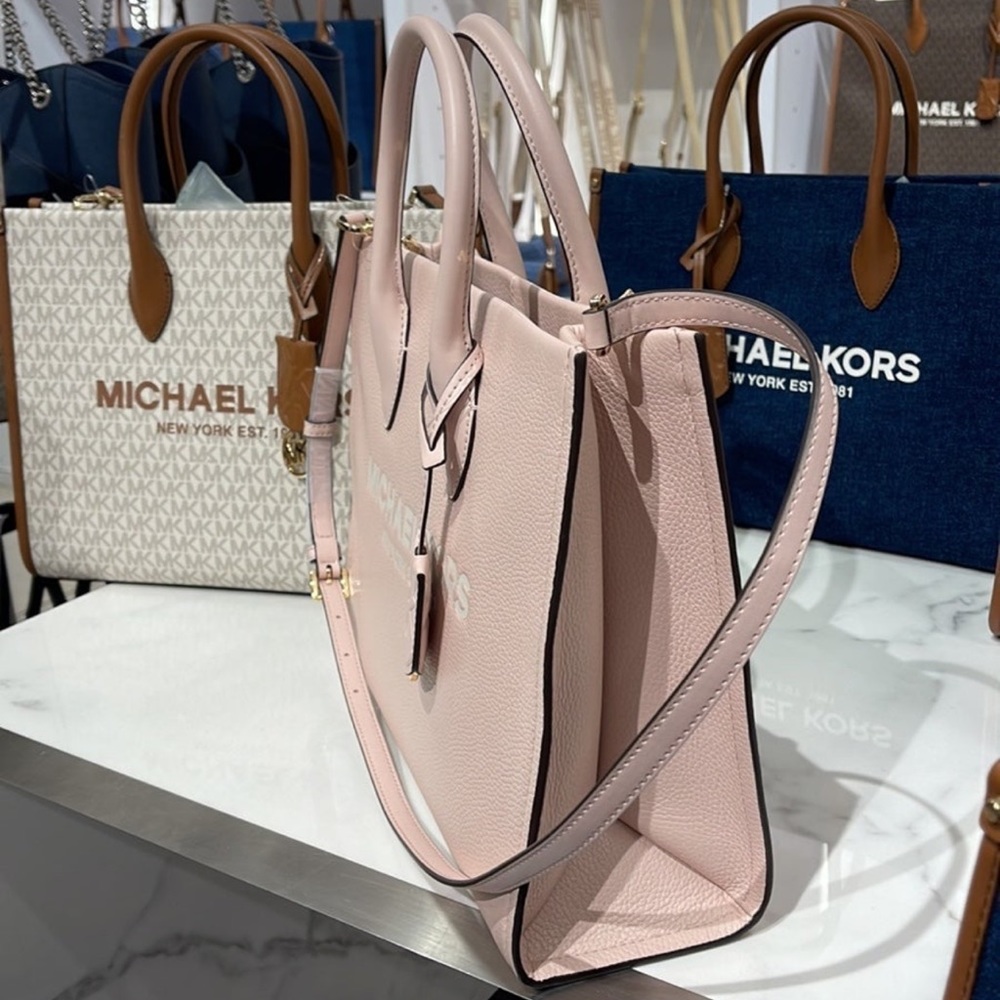 Michael Kors Bag Shoulder Bag Mirella Md Ew Tote Bag Powder Blush Multi Leather - Picture 3 of 12